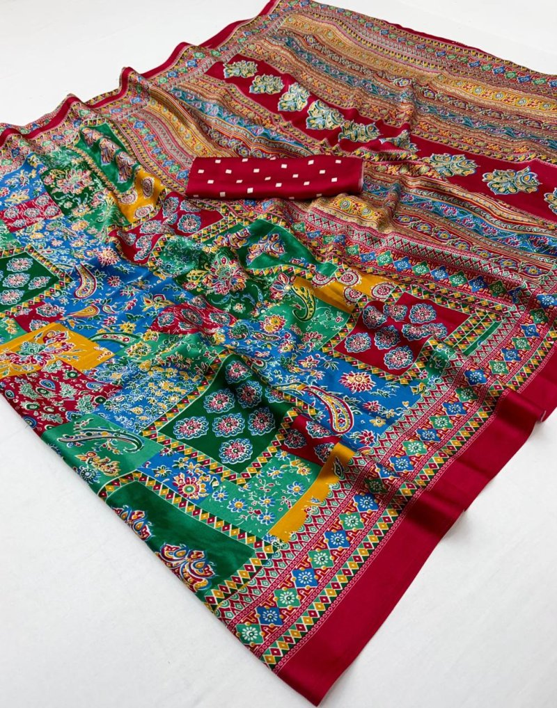 Pure Ajrakh 063 By Rajtex Modal Satin Ajrakh Print Saree